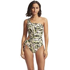 Seafolly Island In The Sun Drawstring Keyhole One Piece Swimsuit